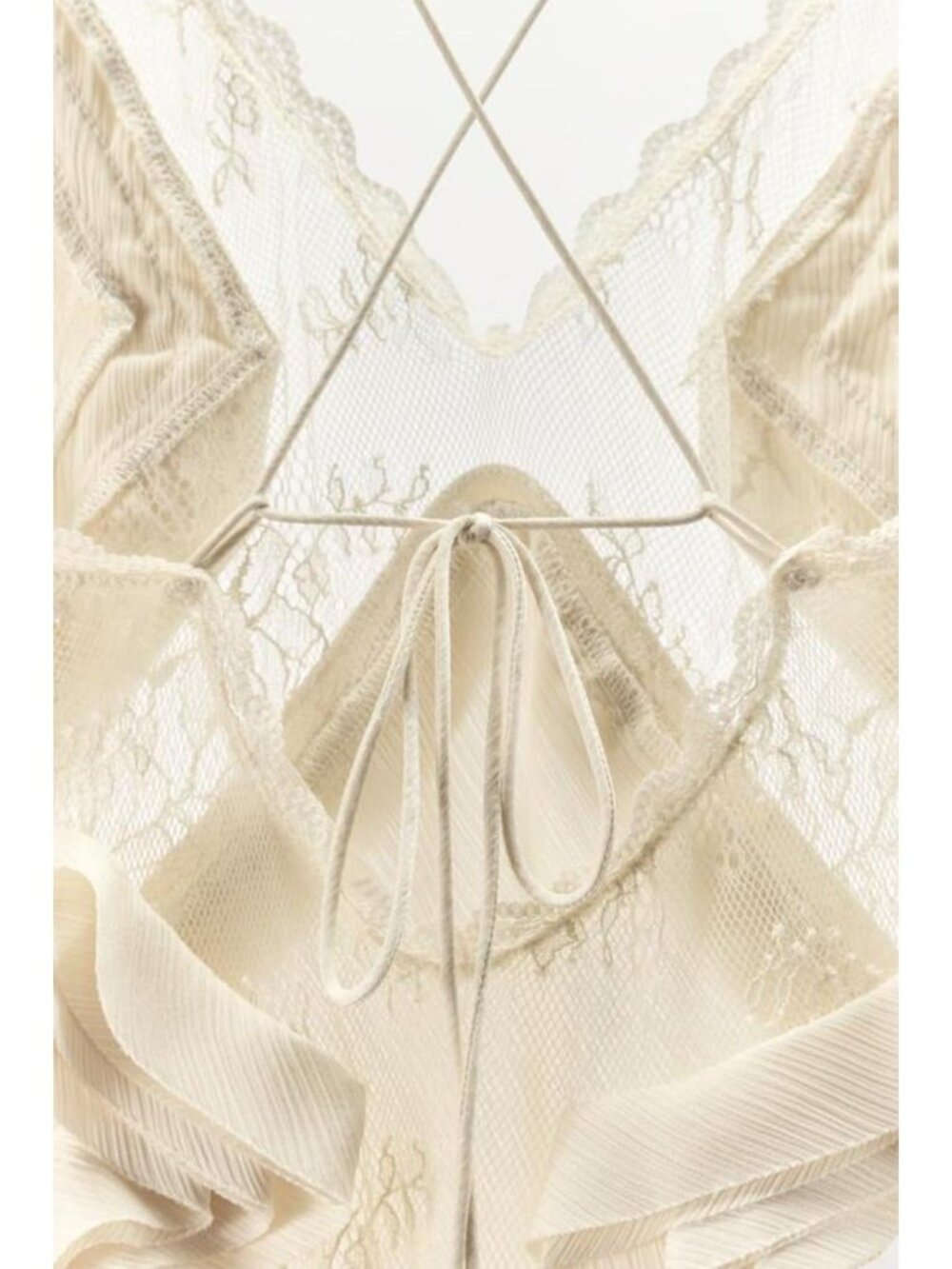 ZARA LONG GEORGETTE RUFFLE DRESS - Picture 7 of 7